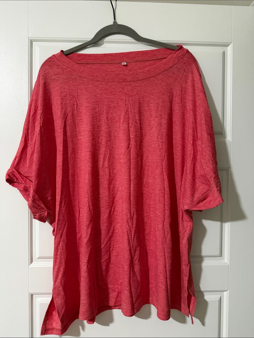 *** WILL IRON ***Relaxed Coral Pink Tunic Top - Casual Pullover